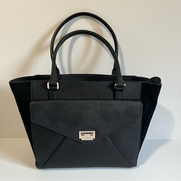 kate spade Handbags - ⭐️ LOW START ⭐️ KATE SPADE JOHANNA WESLEY PL LEATHER SUEDE SATCHEL TOTE BLACK